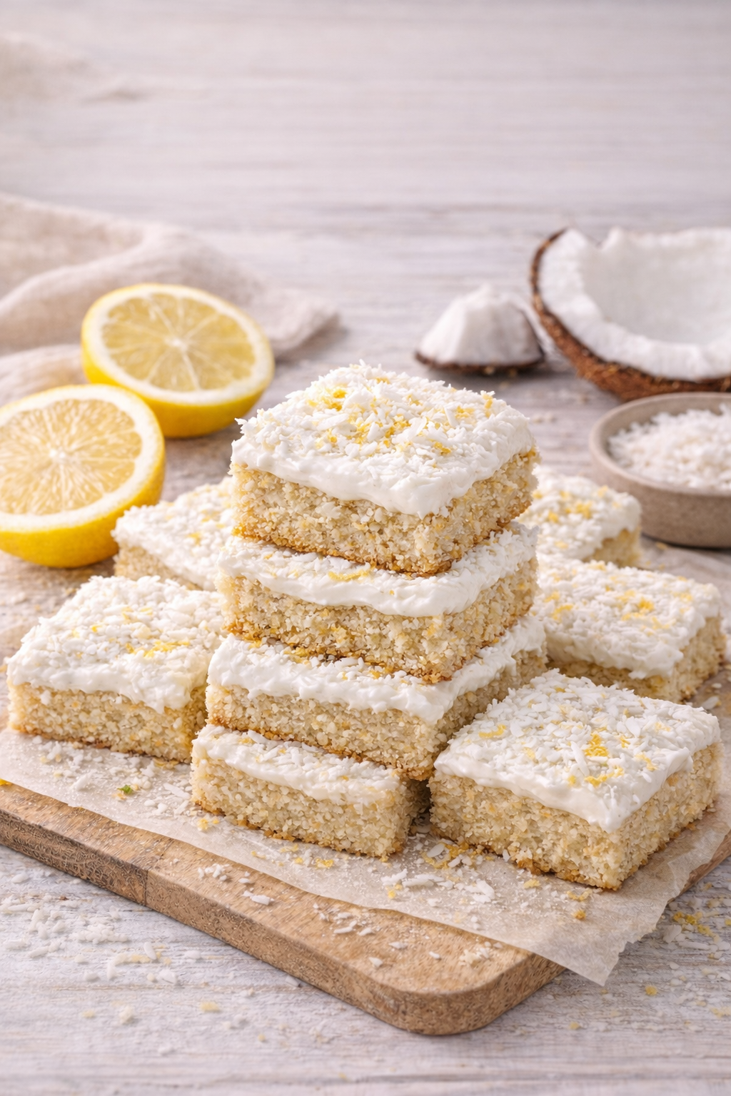 Citronovo-kokosové řezy s krémem